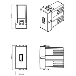 USB 2.1A Socket for VIMAR® PLANA™ White
